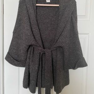 NWOT Anthropologie brownish gray sweater with tie.